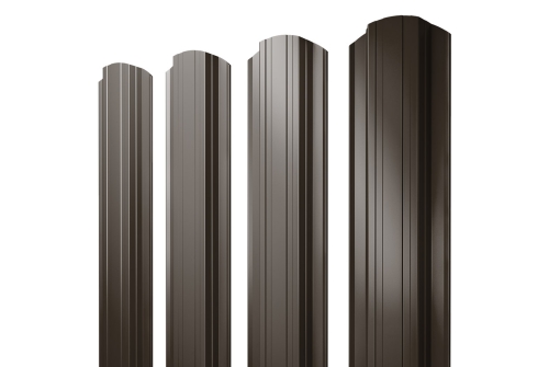 Штакетник Прямоугольный фигурный 0,5 GreenCoat Pural BT RR 32 темно-коричневый (RAL 8019 серо-коричневый)