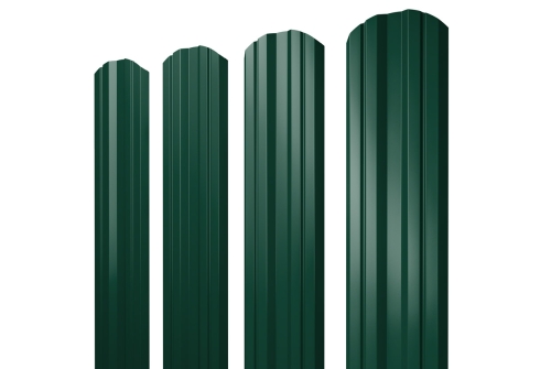Штакетник Twin фигурный 0,5 PurLite Мatt RAL 6005 зеленый мох
