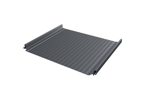 Кликфальц Pro Gofr 0,5 PurPro Matt 275 с пленкой на замках RAL 7024 мокрый асфальт