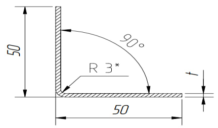 L-образный профиль 50×50×1,5