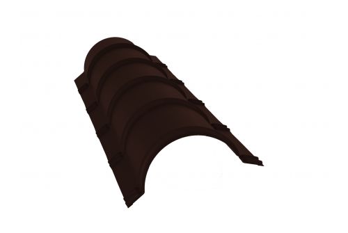 Планка конька полукруглого 0,5 Quarzit lite с пленкой RAL 8017 шоколад