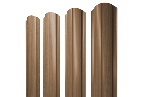 Штакетник Полукруглый Slim фигурный 0,45 Print Elite Honey Wood