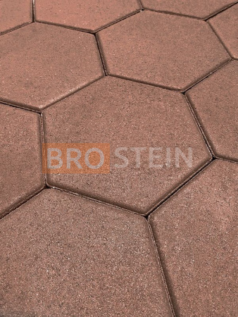 Тротуарная плитка Brostein шестигранник Бордовая 220x250x60 мм