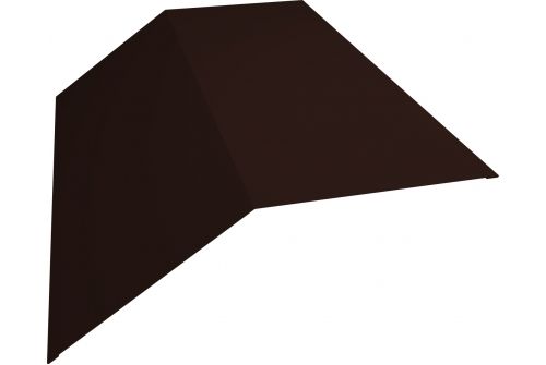 Планка конька плоского 190х190 0,5 Satin с пленкой RAL 8017 шоколад