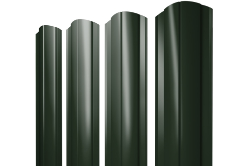 Штакетник Круглый фигурный 0,5 GreenCoat Pural BT RR 11 темно-зеленый (RAL 6020 хромовая зелень)
