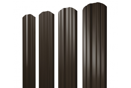 Штакетник Twin фигурный 0,5 Rooftop Matte RR 32 темно-коричневый