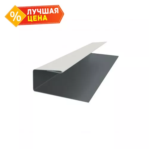 J-Профиль 18мм 0,45 PE с пленкой RAL 9006 бело-алюминиевый