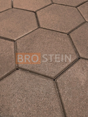 Тротуарная плитка Brostein шестигранник Коричневая 220x250x60 мм