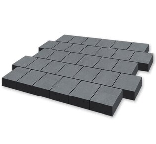 Тротуарная плитка STEINRUS Валенсия, 80 мм, серый, гладкая