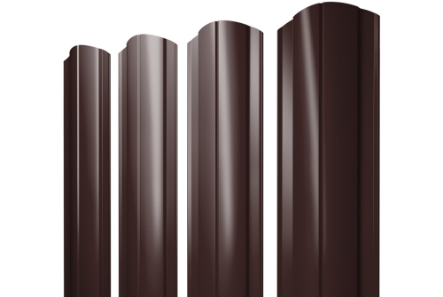 Штакетник Круглый фигурный 0,5 GreenCoat Pural BT, matt RR 887 шоколадно-коричневый (RAL 8017 шоколад)