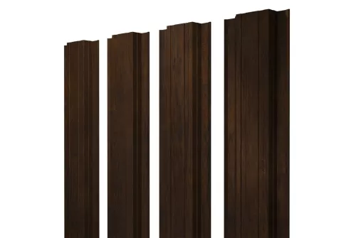 Штакетник Прямоугольный 0,45 Print Elite Chestnut Wood (обратная сторона серая)