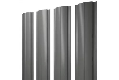 Штакетник Полукруглый Slim 0,45 PE RAL 7005 мышино-серый