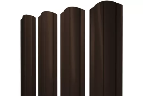 Штакетник Круглый фигурный 0,5 Quarzit PRO Matt RAL 8017 шоколад