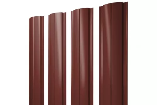 Штакетник Полукруглый Slim 0,5 Satin RAL 3009 оксидно-красный
