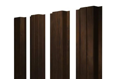 Штакетник П-образный А 0,45 Print Elite Chestnut Wood (обратная сторона серая)