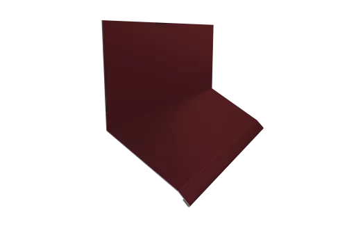 Планка примыкание верхнее к стене фальц Grand Line 150х130х20 0,7 PE с пленкой RAL 3005 красное вино