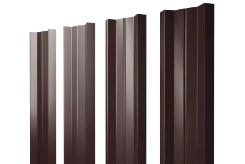 Штакетник М-образный А 0,5 GreenCoat Pural BT RR 887 шоколадно-коричневый (RAL 8017 шоколад)