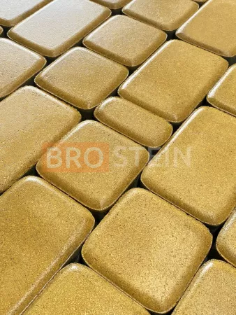 Тротуарная плитка Brostein Старый город Жёлтая 50 мм, 3 размера в комплекте