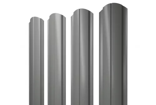 Штакетник Полукруглый Slim фигурный 0,45 PE RAL 7005 мышино-серый