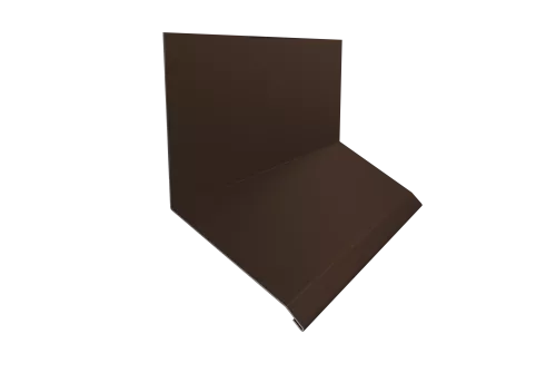 Планка примыкание верхнее к стене фальц Grand Line 150х130х20 0,5 Velur RAL 8017 шоколад