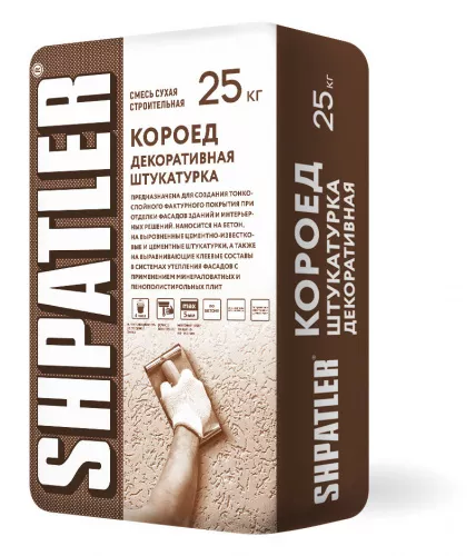 Декоративная штукатурка Шпатлер Короед,25 кг