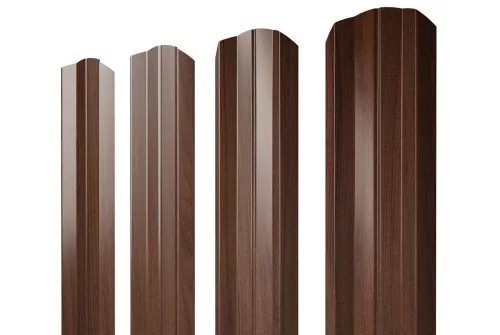 Штакетник М-образный А фигурный 0,45 Print Elite Choco Wood