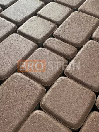 Тротуарная плитка Brostein Старый город Коричневая 50 мм, 3 размера в комплекте