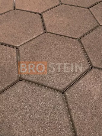 Тротуарная плитка Brostein шестигранник Коричневая 220x250x60 мм