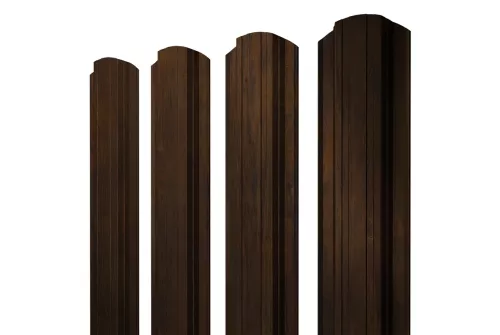 Штакетник Прямоугольный фигурный 0,45 Print Elite Chestnut Wood (обратная сторона серая)