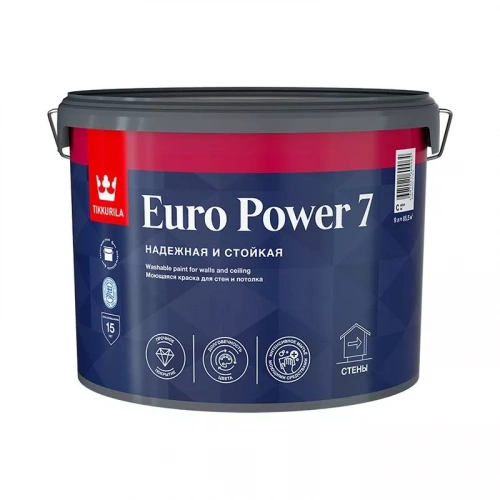 Краска интерьерная моющ. Tikkurila Euro Power 7 база С мат. (9 л)