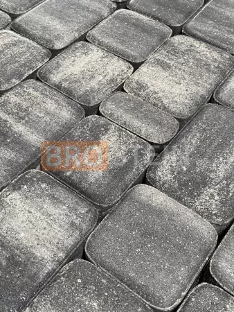Тротуарная плитка Brostein Старый город Оникс Чёрный 50 мм, 3 размера в комплекте