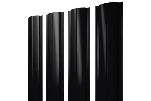 Штакетник Полукруглый Slim 0,4 PE-Matt-Double RAL 9005 черный
