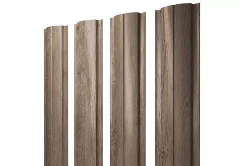 Штакетник Полукруглый Slim 0,45 Print Elite White Wood