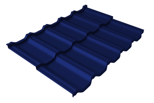 Металлочерепица модульная квинта Uno Grand Line c 3D резом 0,45 PE RAL 5002 ультрамариново-синий